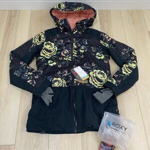 NWT Roxy Women Jet Ski Dry Flight Ski Snow Jacket Floral Size M Waterproof